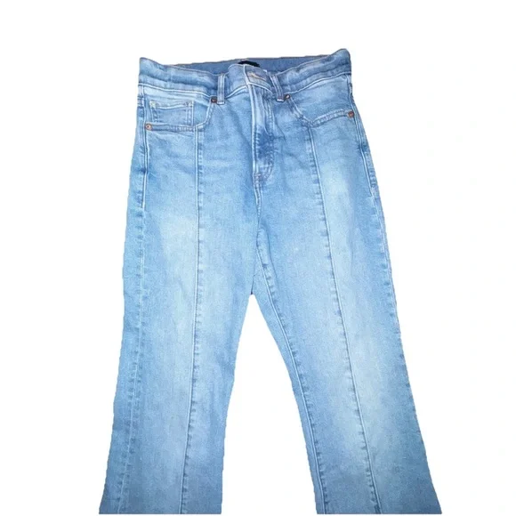 Express Jeans Women’s Size 2R High Rise Seamed Festival Flare Light Wash - Picture 2 of 8